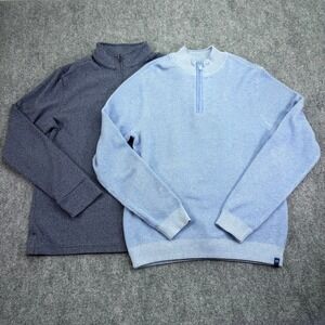 Southern Tide Sweater Mens Medium Blue Quarter Zip Pullover LOT‎ OF 2
